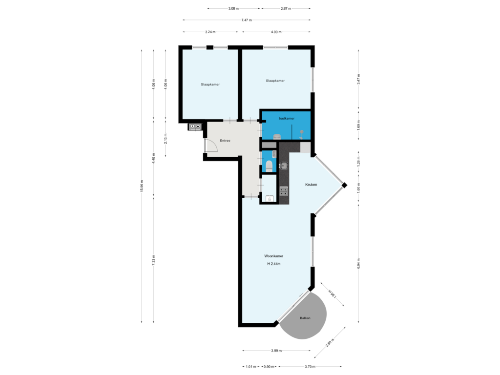 Bekijk plattegrond van Etage van Entrepothof 66