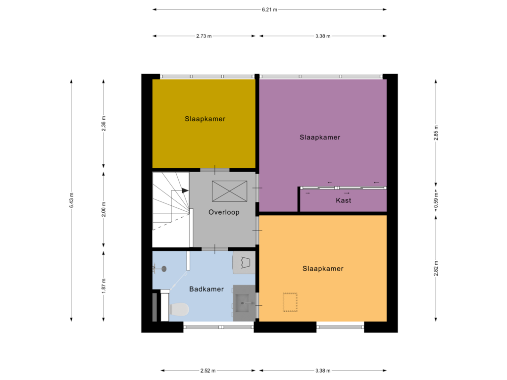 View floorplan of Eerste Verdieping of Kerkeland 12