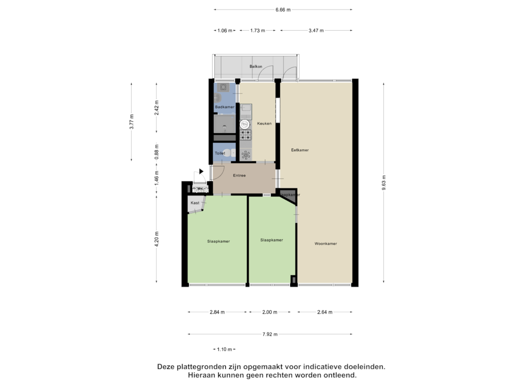 Bekijk plattegrond van Appartement van Albert Cuypstraat 66