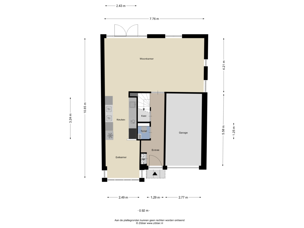 Bekijk plattegrond van Begane Grond van Masaistraat 31