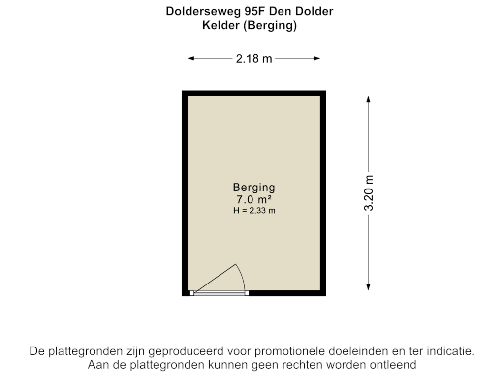 View floorplan of Kelder (Berging) of Dolderseweg 95-F