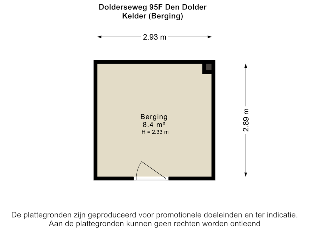 View floorplan of Kelder (Berging) of Dolderseweg 95-F