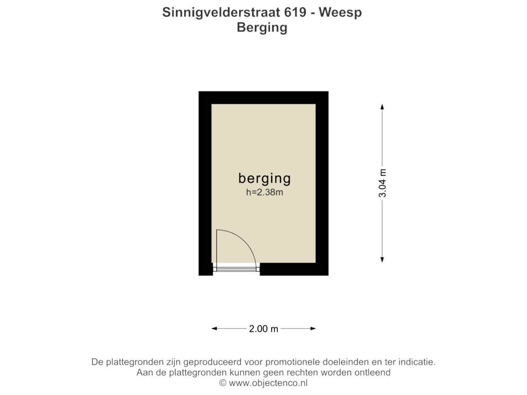 Bekijk plattegrond van BERGING van Sinnigvelderstraat 619