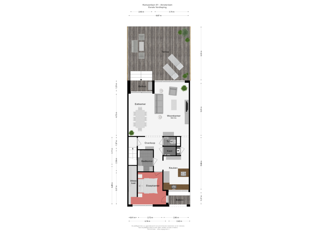 View floorplan of Eerste Verdieping of Kempenlaan 81