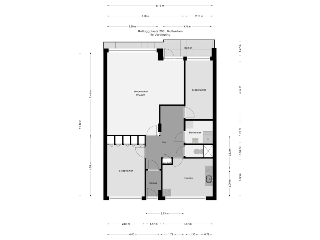 Bekijk plattegrond van 4e Verdieping van Kelloggplaats 290