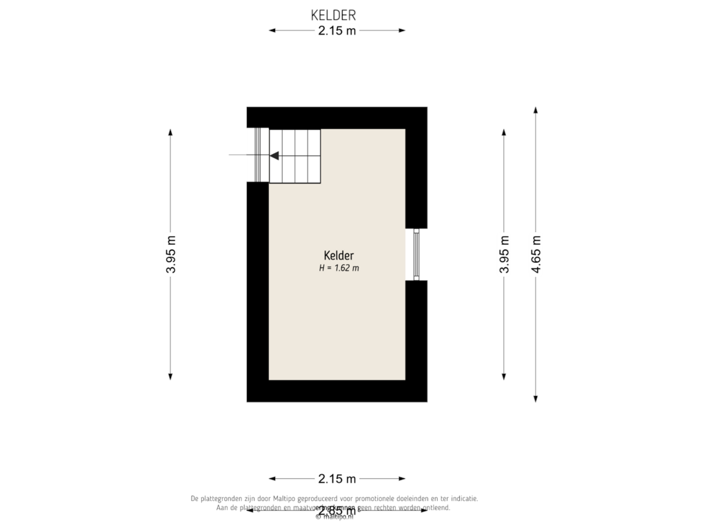 Bekijk plattegrond van Kelder van Blankertseweg 17