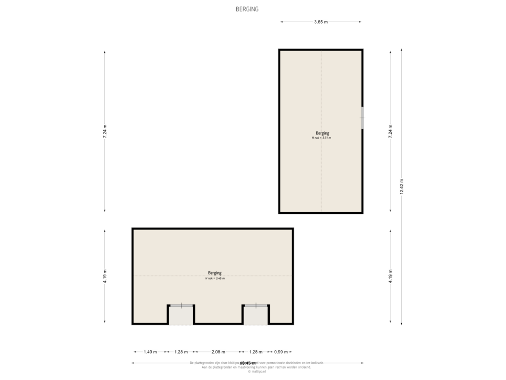 Bekijk plattegrond van Berging van Blankertseweg 17