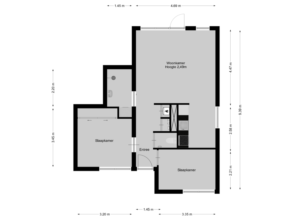 View floorplan of Begane grond of Utrechtseweg 13-1