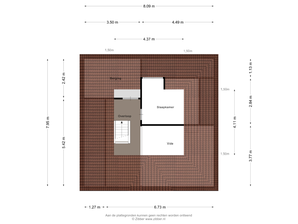 View floorplan of Zolder of Stationsweg 18