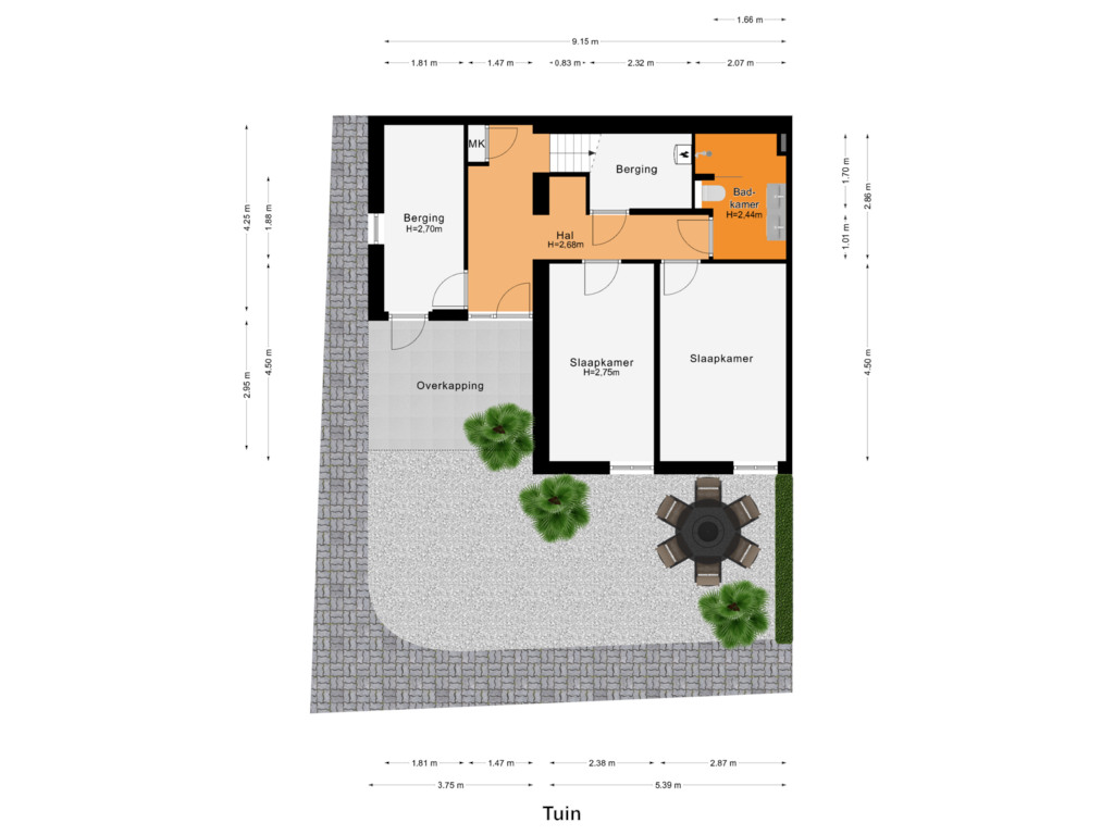 Bekijk plattegrond van Tuin van Broekstraat 2-B