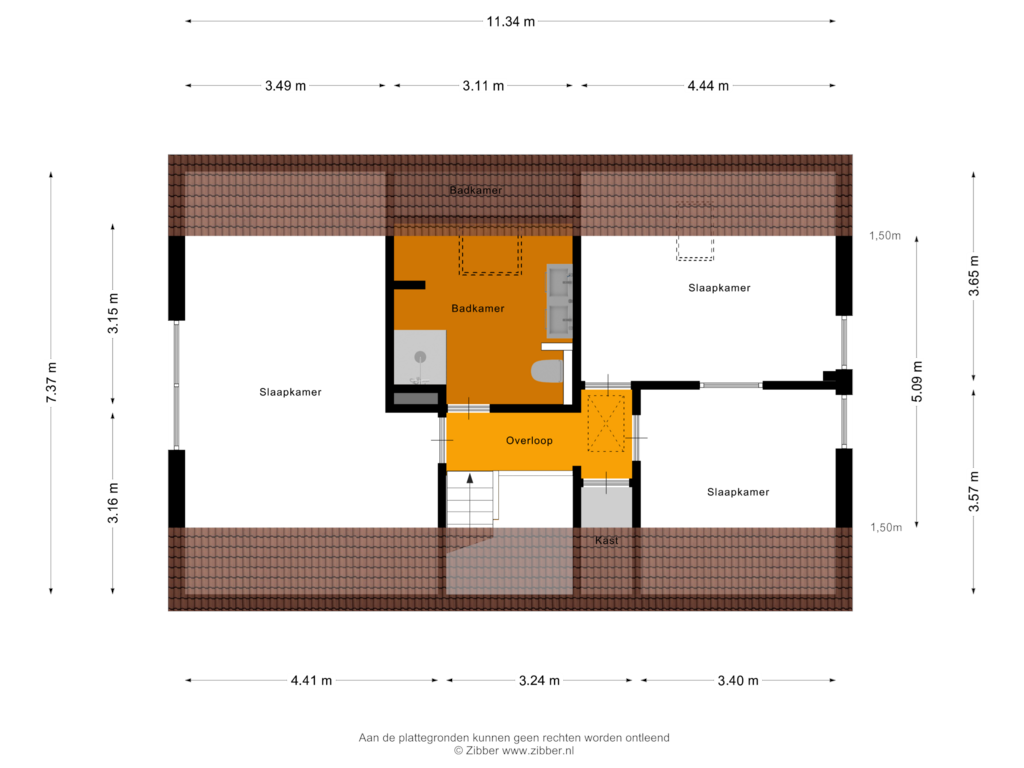 View floorplan of Eerste verdieping of Geldeloozehof 2