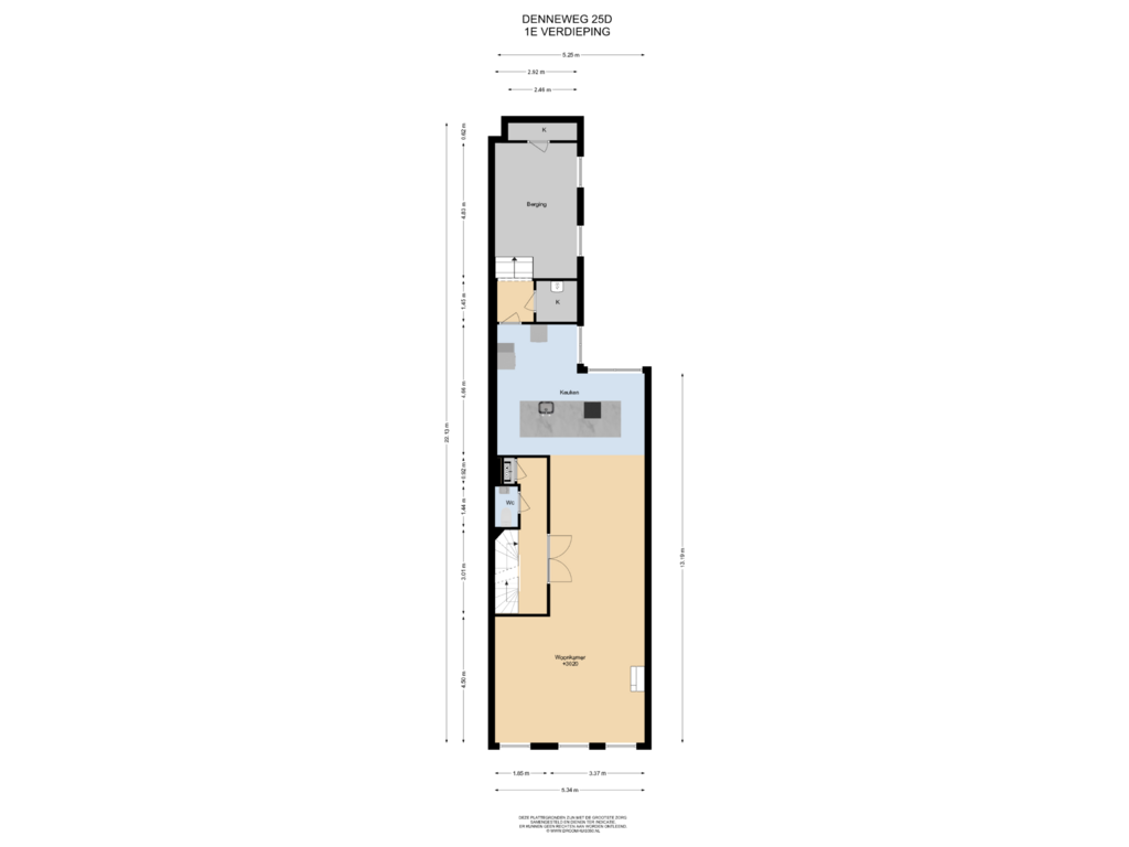 Bekijk plattegrond van 1E Verdieping van Denneweg 25-D