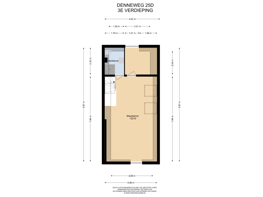 Bekijk plattegrond van 3E Verdieping van Denneweg 25-D