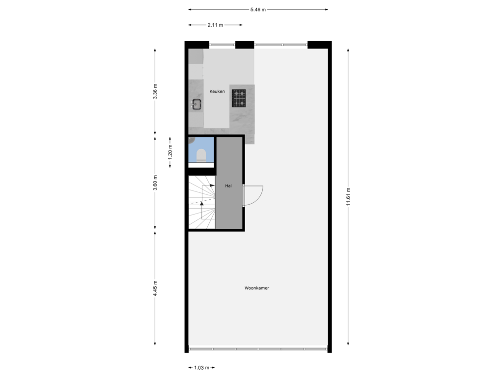 View floorplan of 1e Verdieping of Waterviolier 176