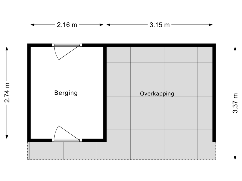 View floorplan of Berging of Waterviolier 176