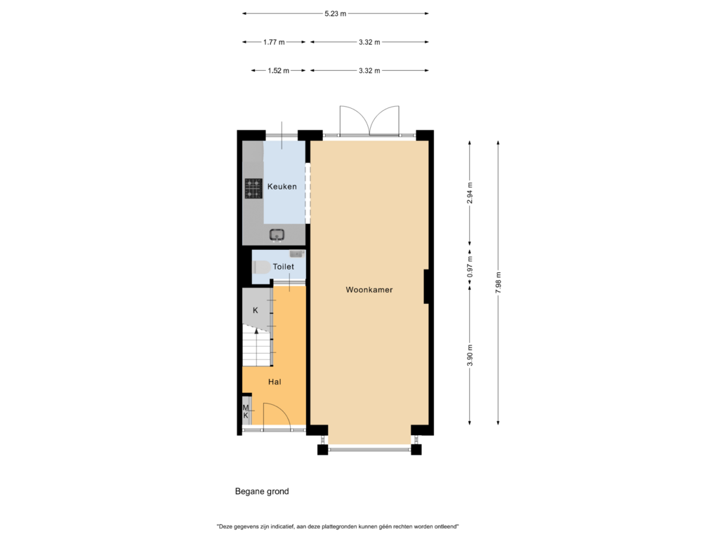 View floorplan of Begane grond of Starrebosstraat 3