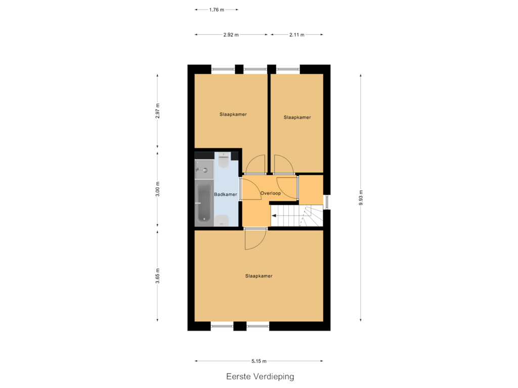 Bekijk plattegrond van Eerste Verdieping van Heermanstraat 8