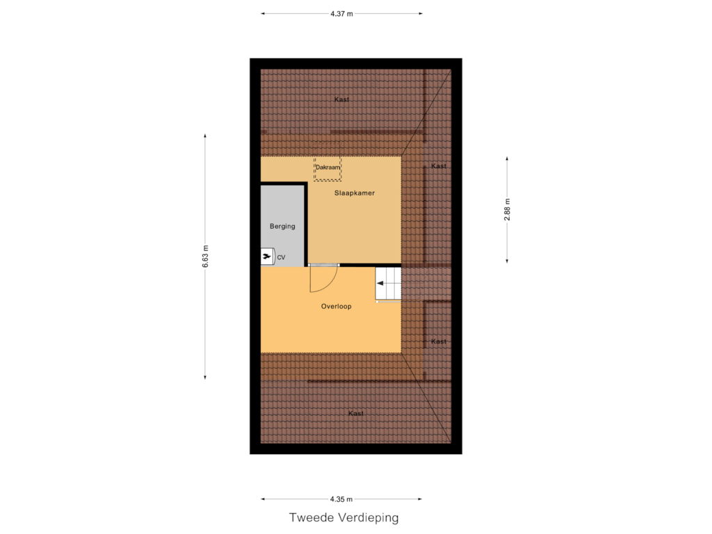 Bekijk plattegrond van Tweede Verdieping van Heermanstraat 8