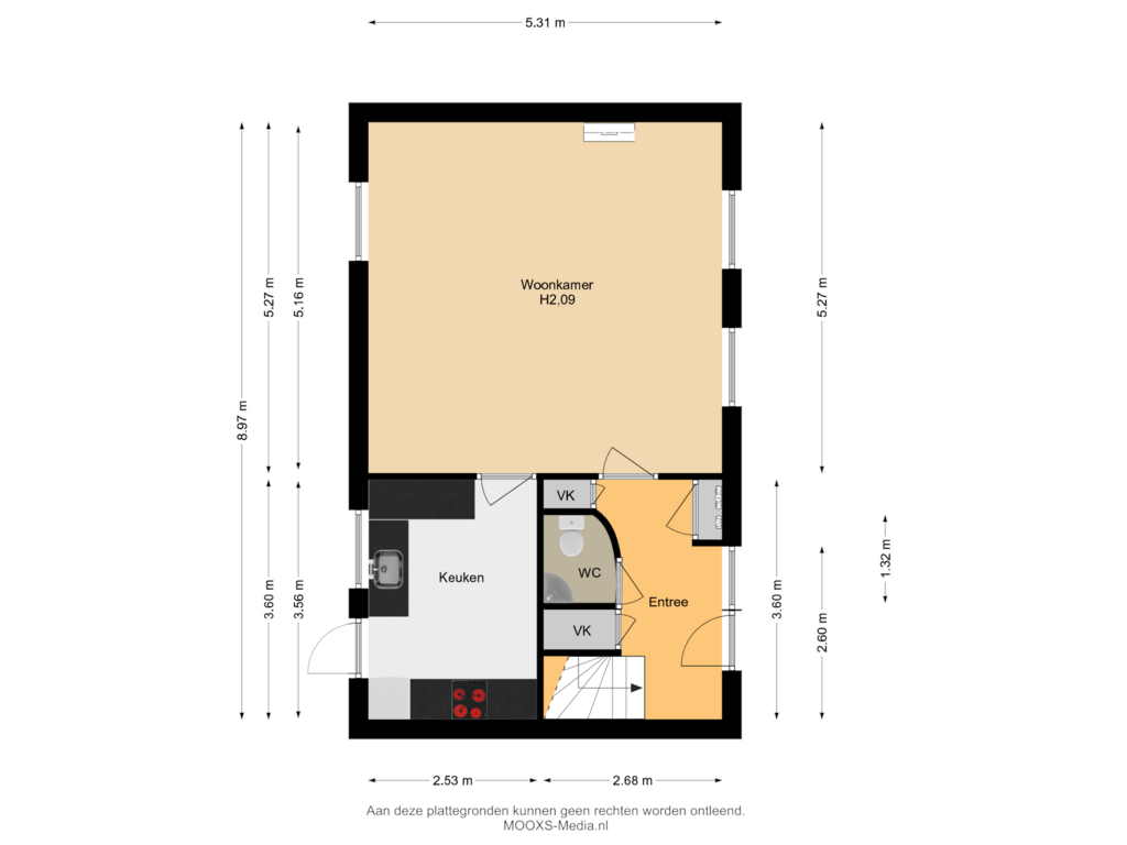 Bekijk plattegrond van Begane Grond van Maasdijk 19