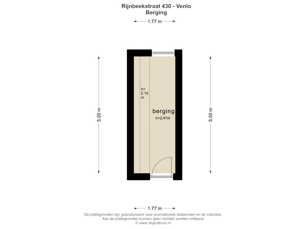 View floorplan of BERGING of Rijnbeekstraat 430