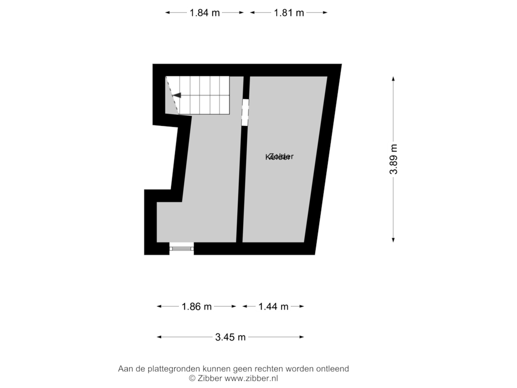 View floorplan of Kelder of Grotestraat 17