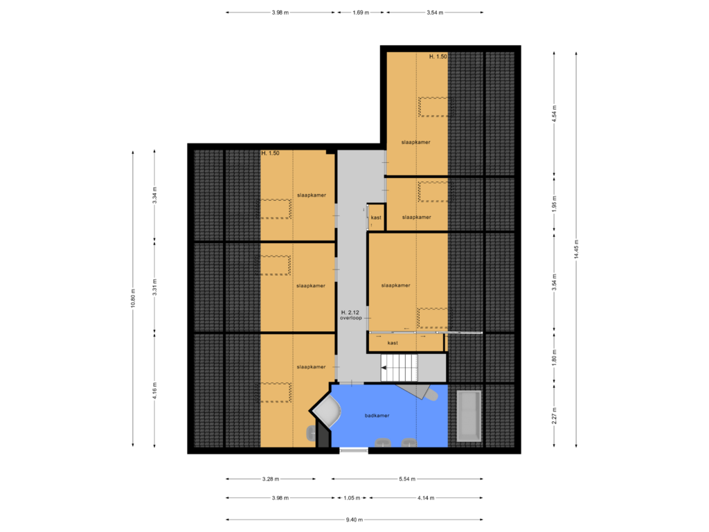 Bekijk plattegrond van 1ste verdieping van Vissersstraat 31