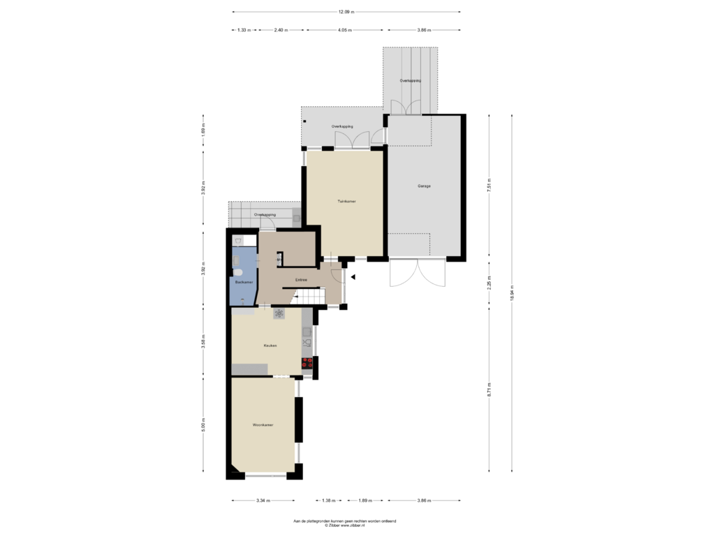 Bekijk plattegrond van Begane Grond van Rhederweg 116