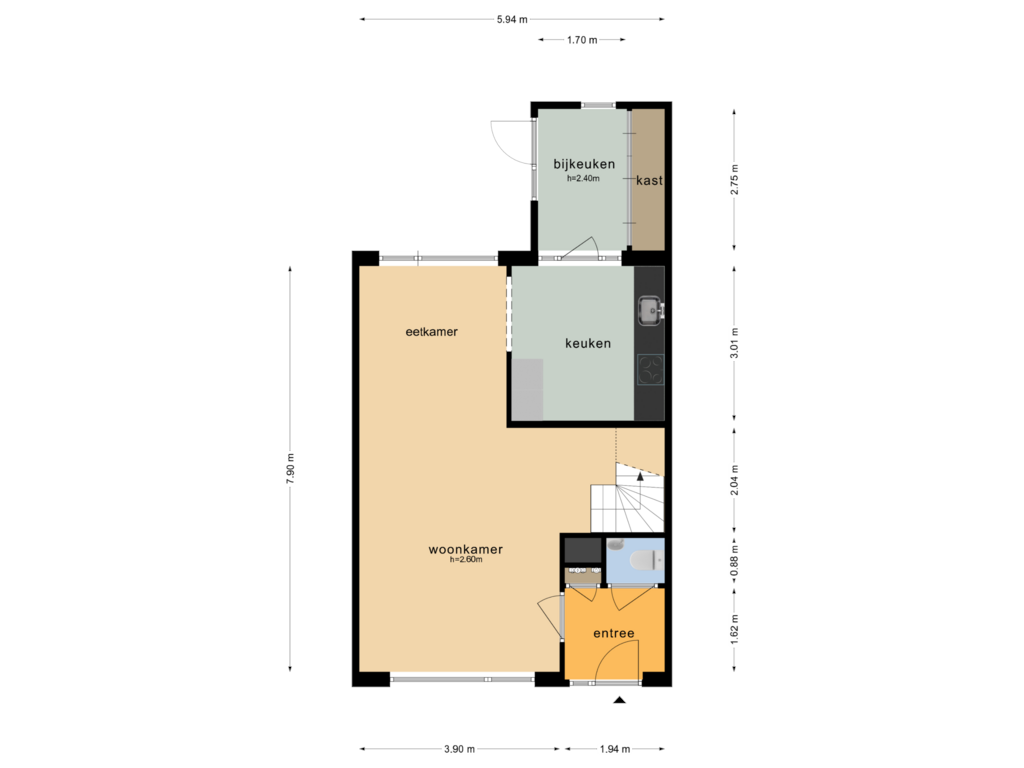 Bekijk plattegrond van BEGANE GROND van Lange Akker 75