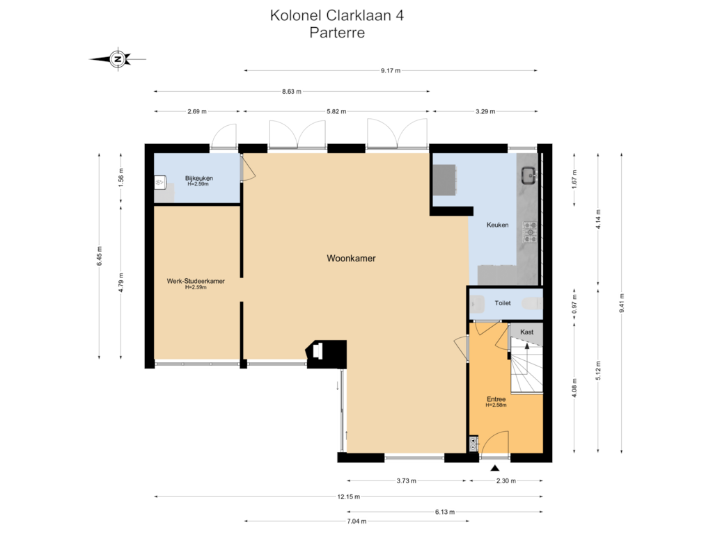 View floorplan of Begane Grond of Kolonel Clarklaan 4