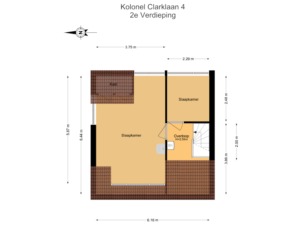 View floorplan of 2e Verdieping of Kolonel Clarklaan 4