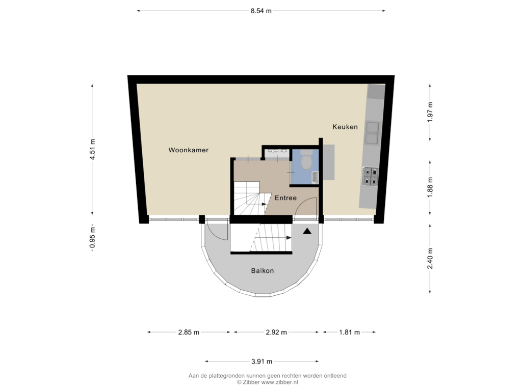 View floorplan of Eerste verdieping of Augustinessenborch 22