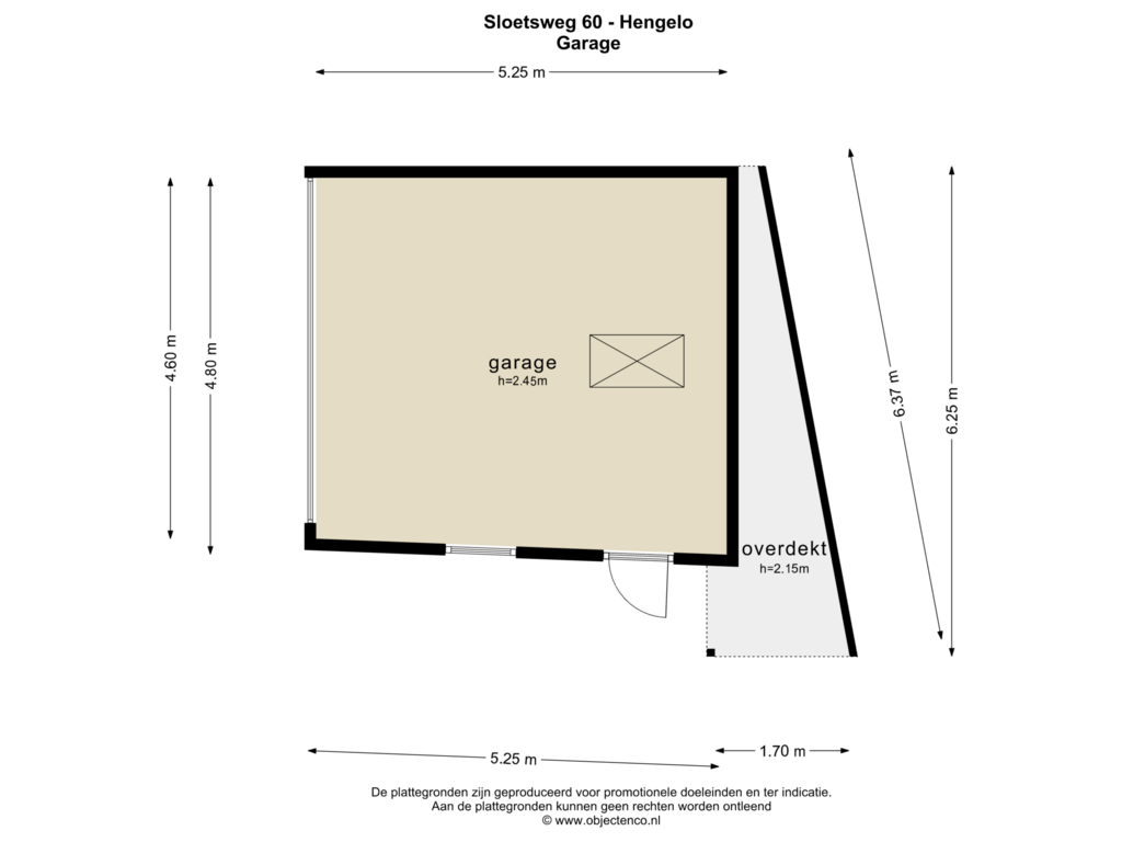 View floorplan of GARAGE of Sloetsweg 60