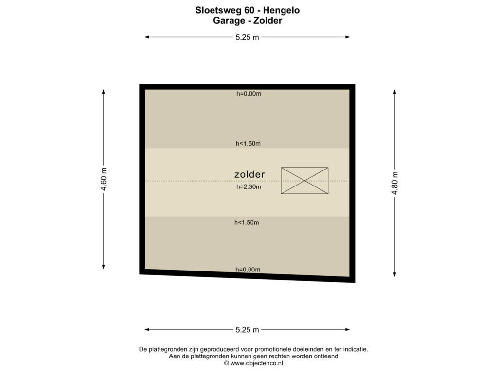 View floorplan of GARAGE - ZOLDER of Sloetsweg 60