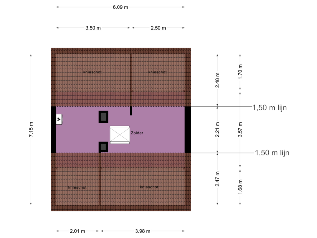 View floorplan of Zolder of Nieuwstraat 22