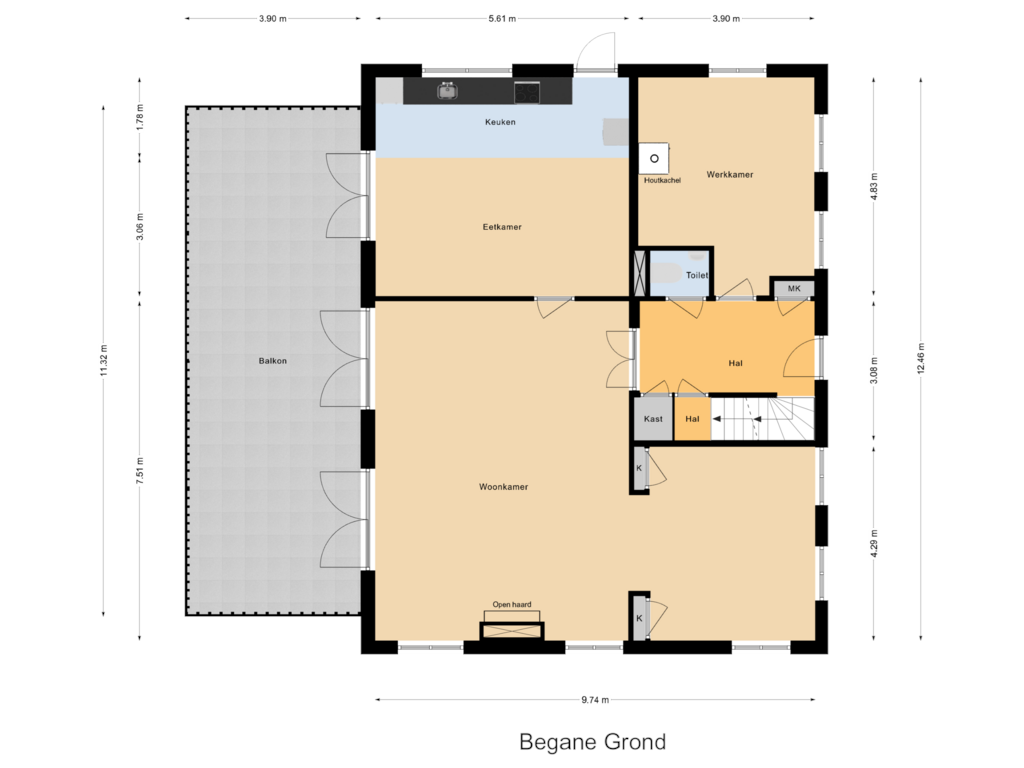 View floorplan of Begane Grond of Provincialeweg Oost 45