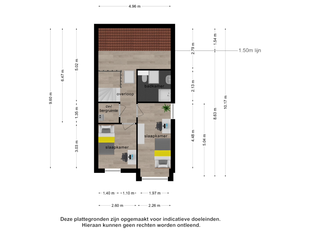 View floorplan of 2e verdieping of Bosfazant 133