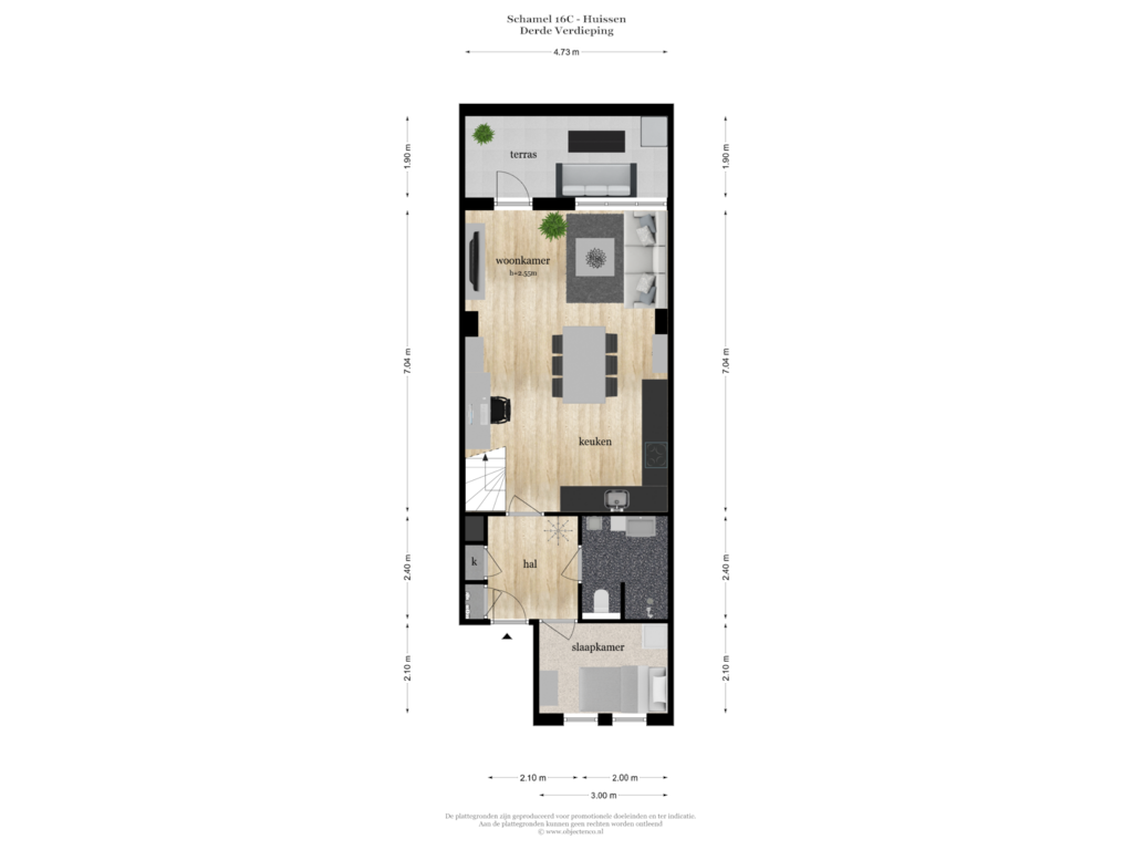 View floorplan of Derde Verdieping of Schamel 16-C