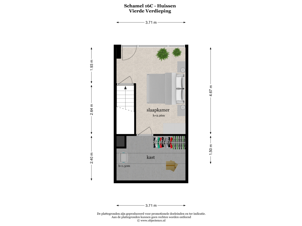 View floorplan of Vierde Verdieping of Schamel 16-C