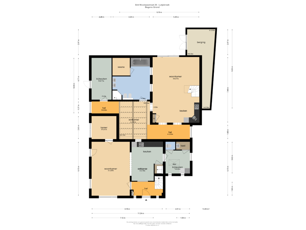 View floorplan of BEGANE GROND of Sint Nicolaasstraat 28