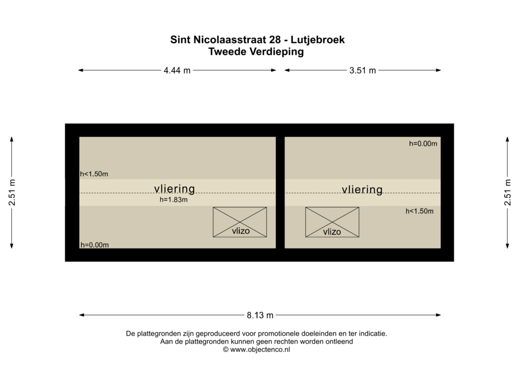 View floorplan of TWEEDE VERDIEPING of Sint Nicolaasstraat 28