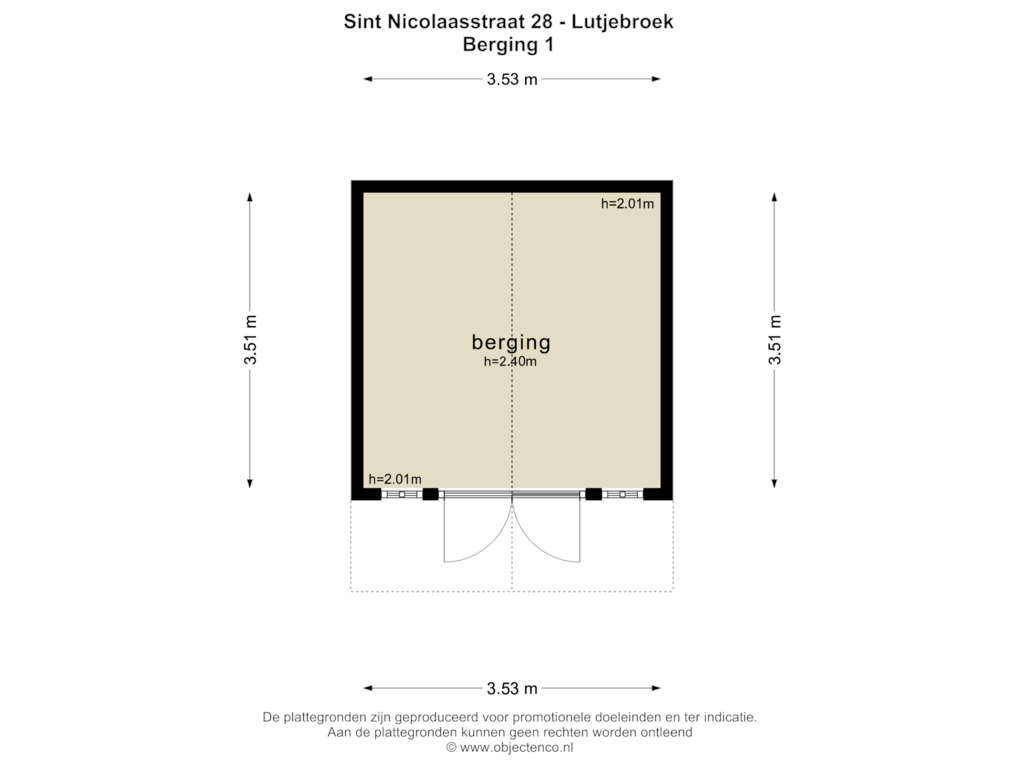 Bekijk plattegrond van BERGING 1 van Sint Nicolaasstraat 28