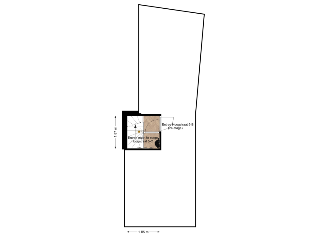 Bekijk plattegrond van 2e Etage van Hoogstraat 5-C