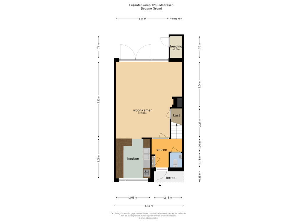 Bekijk plattegrond van BEGANE GROND van Fazantenkamp 128