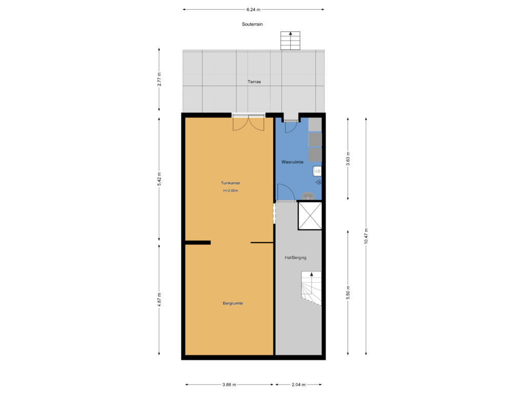 Bekijk plattegrond van Souterrain van Stevinstraat 167