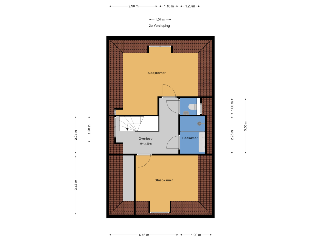 Bekijk plattegrond van 2e Verdieping van Stevinstraat 167