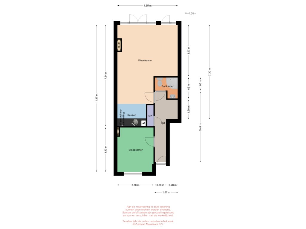 Bekijk plattegrond van Moerkerkestraat 12-A - Begane grond van Moerkerkestraat 12-A