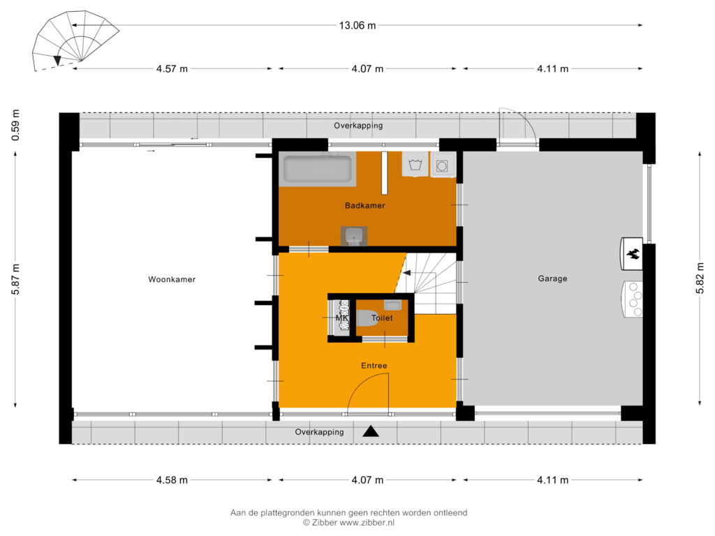 Bekijk plattegrond van Begane Grond van Westdijk 1-A