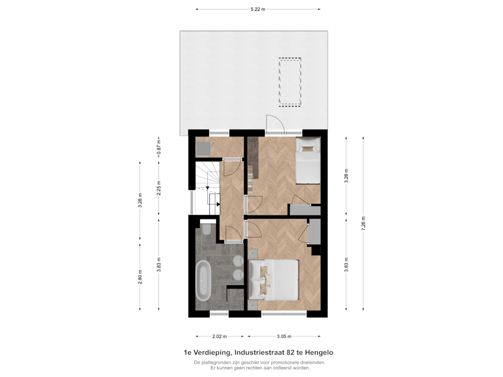 Bekijk plattegrond van 1e Verdieping van Industriestraat 82