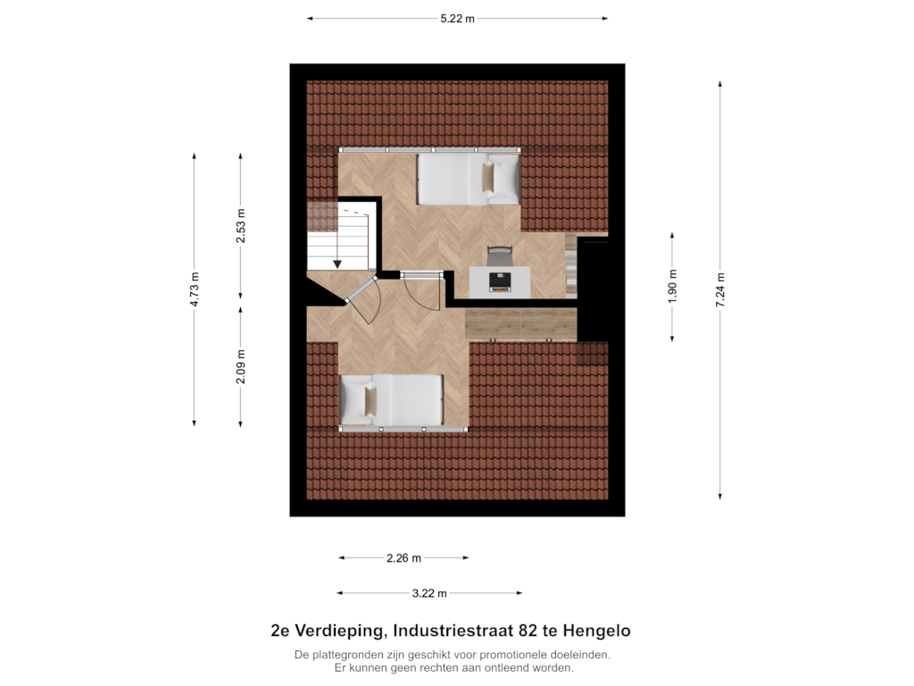 Bekijk plattegrond van 2e Verdieping van Industriestraat 82