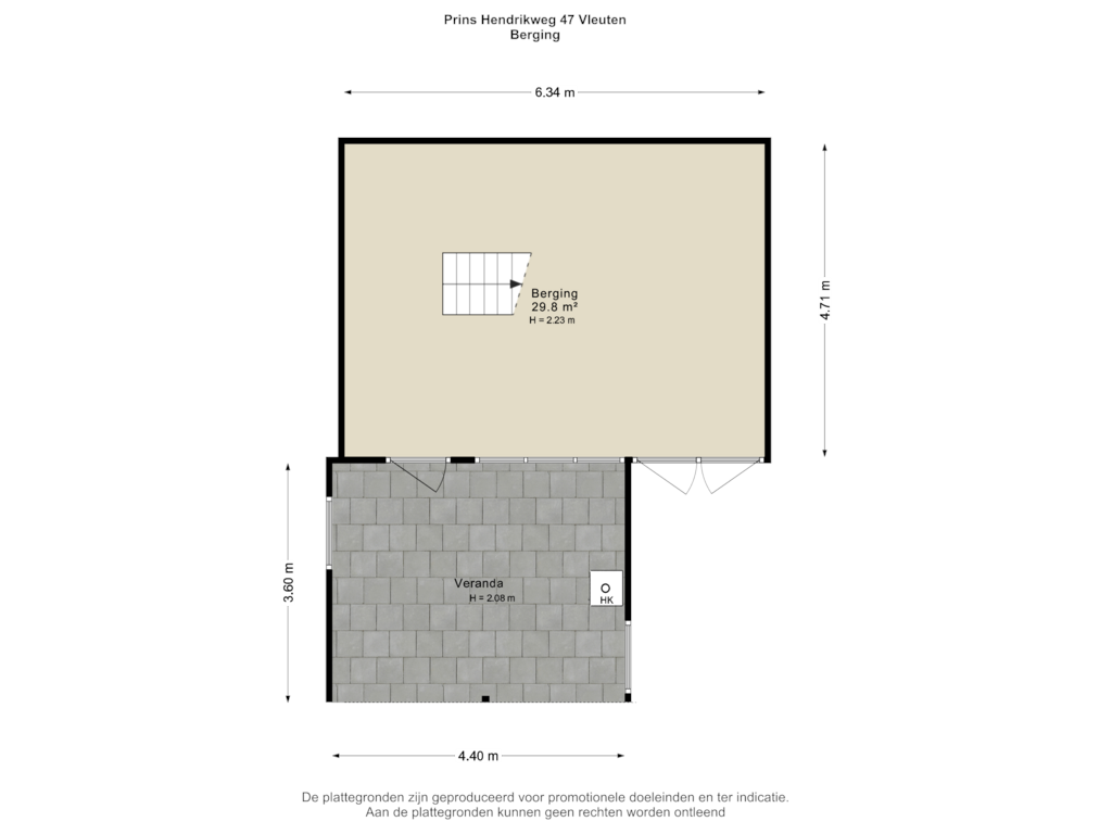 View floorplan of Berging of Prins Hendrikweg 47